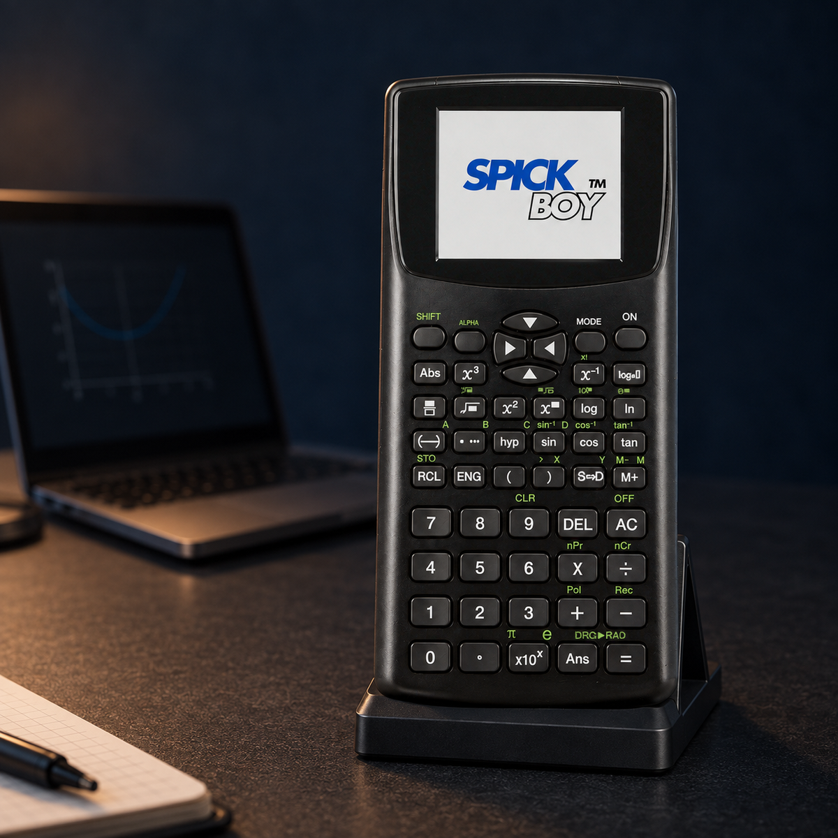 Spickboy™ Taschenrechner mit originaler Tastatur, Display und Branding